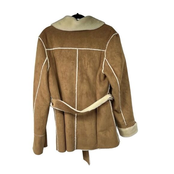 Wilsons Leather Faux Suede Belted Penny Lane Coat Women’s Sz XL‎ Vintage Retro - Picture 2 of 10